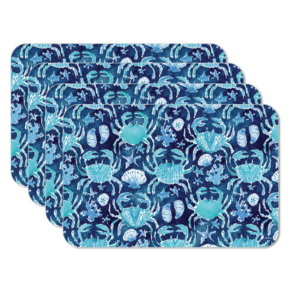 CounterArt Ocean Fantasy 4 Pack Reversible Easy Care Flexible Placemats Made in the USA