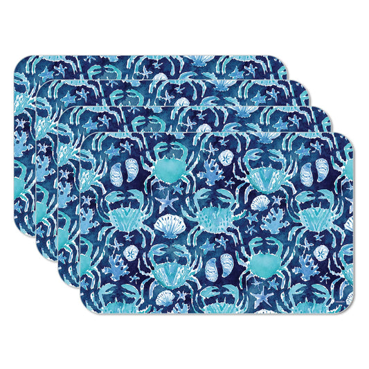 CounterArt Ocean Fantasy 4 Pack Reversible Easy Care Flexible Placemats Made in the USA