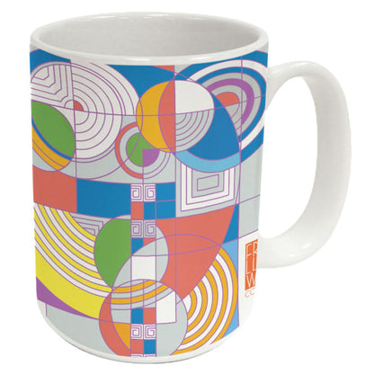 Highland Home Hoffman Rug Design by Frank Lloyd Wright 15 oz. Ceramic Mug Manufactured in the USA Dishwasher Safe Microwave Safe