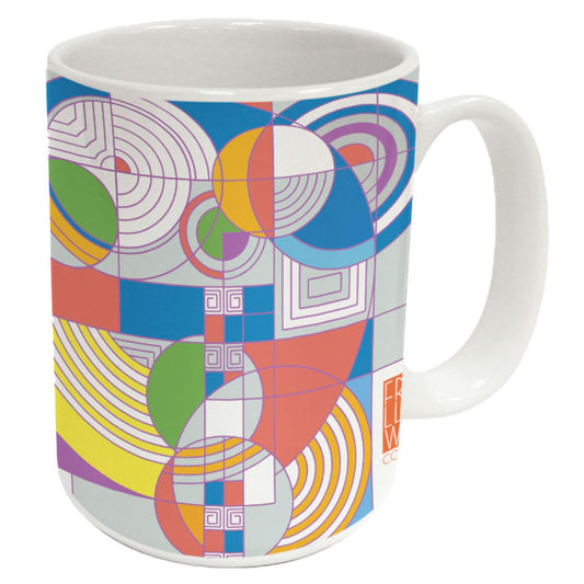 Highland Home Hoffman Rug Design by Frank Lloyd Wright 15 oz. Ceramic Mug Manufactured in the USA Dishwasher Safe Microwave Safe