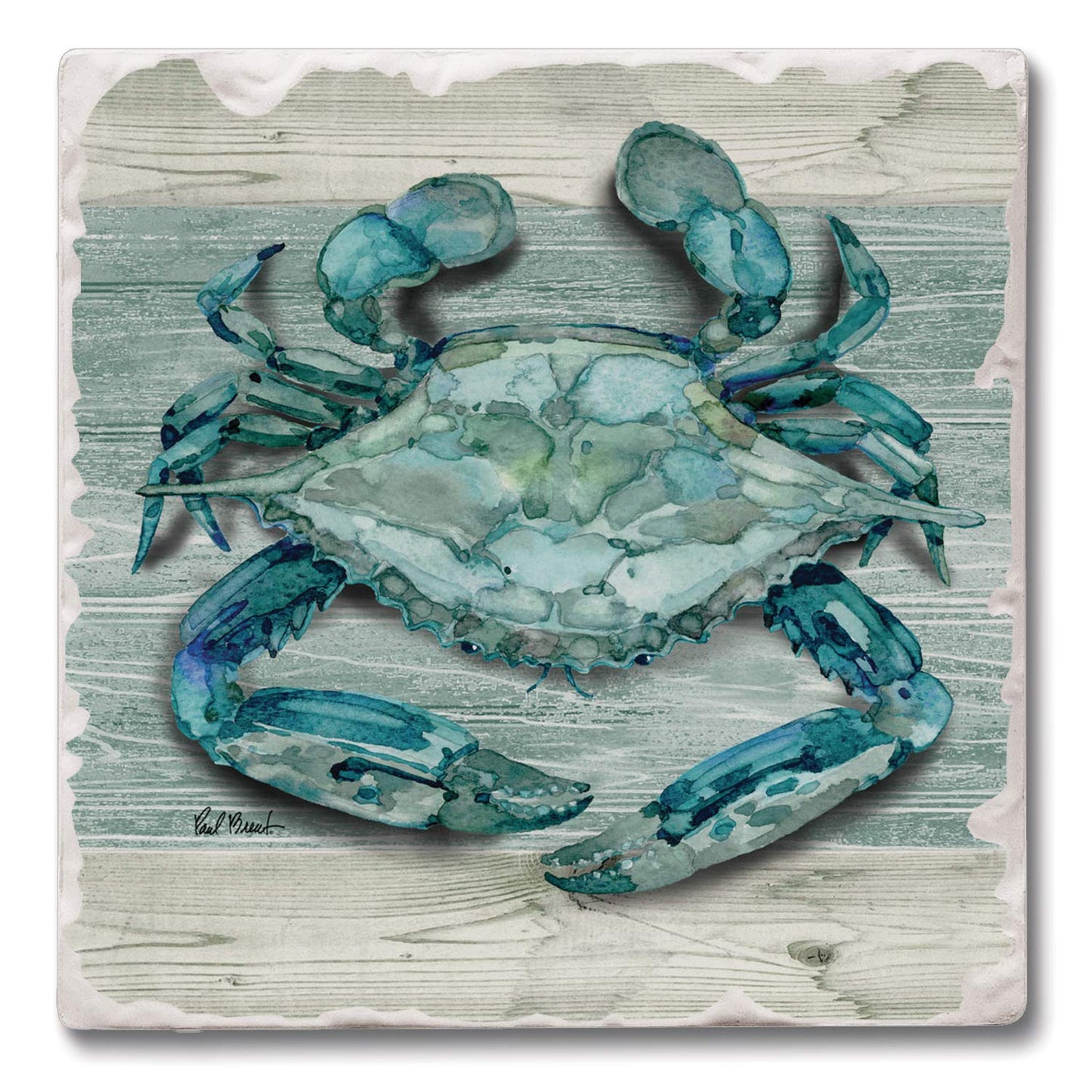Thirstystone Northpoint Crab 4 Pack Tumbled Tile Stone Coasters 4" Square Manufactured in the USA