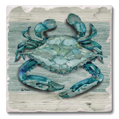 Thirstystone Northpoint Crab 4 Pack Tumbled Tile Stone Coasters 4" Square Manufactured in the USA