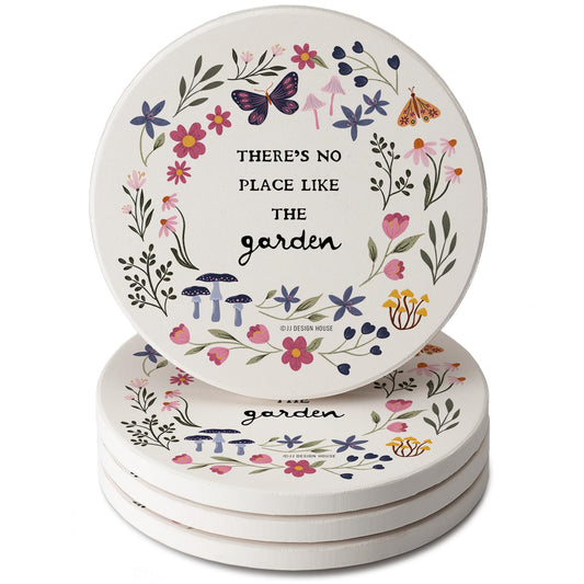 Thirstystone Garden Place 4 Pack Round Absorbent Stone Coasters Manufactured in the USA