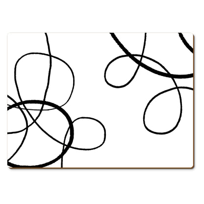 CounterArt Scribble Premium Decorative Hardboard Tabletop Placemats 4-Pack Manufactured in The USA Heat Tolerant and Easily Wipes Clean