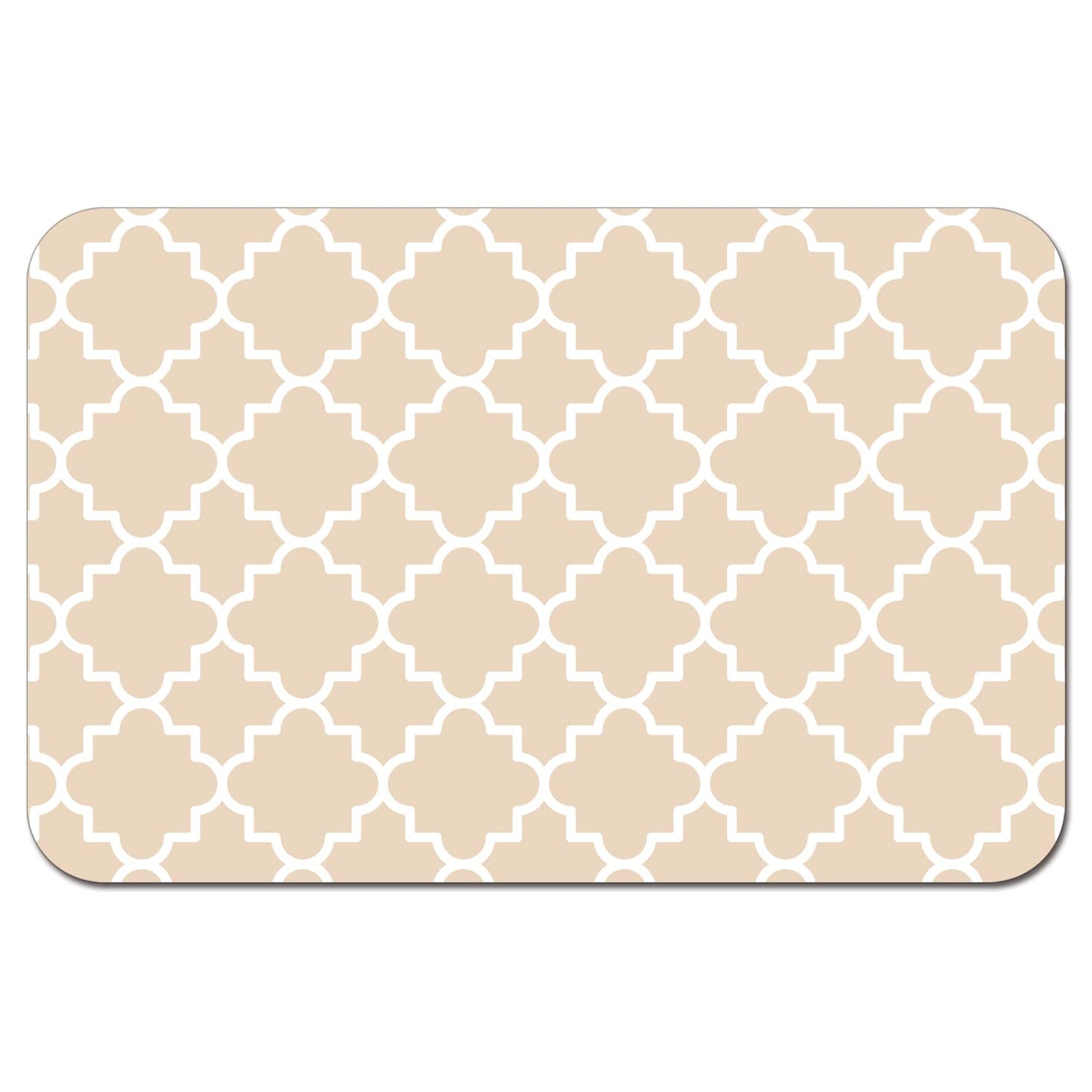 CounterArt Quatrefoil Easy Care Waterproof Pet Feeding Mat 17.13” x 11.25” Made in The USA of BPA Free Plastic, Safe for Pets, Protects Floors from Scratches Stains & Spills