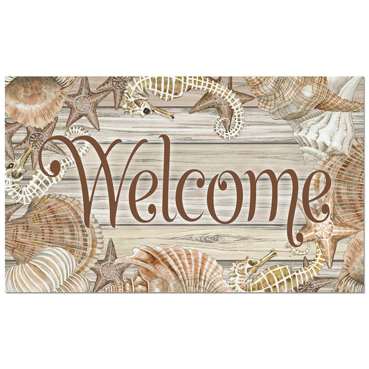 Counterart Shell Welcome Indoor/Outdoor Entryway Welcome Mat Manufactured in The USA 29.5" by 17.75"
