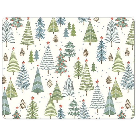 Cut N' Funnel Jolly Trees Designer Flexible Plastic Cutting Board Mat 15" x 11.5", Made in the USA, Decorative, Flexible, Easy to Clean