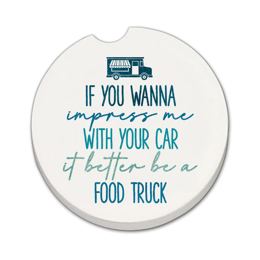 Thirstystone Impress Me Single Absorbent Stone Coaster for Vehicle Cup Holder 2.6” Diameter Manufactured in The USA
