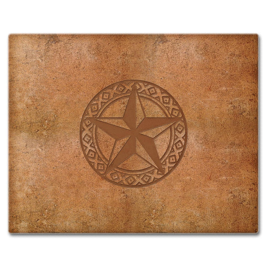 CounterArt Leather Lonestar 3mm Tempered Glass Cutting Board 15" x 12" Manufactured in the USA
