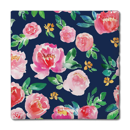 Thirstystone Spring Garden Floral 4 Pack Tumbled Tile Stone Coasters 4" Square Manufactured in the USA