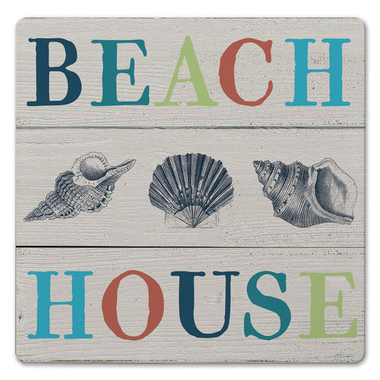 Thirstystone Beach House Decorative Heat Tolerant Stone Trivet with Protective Cork Backing 8" Square