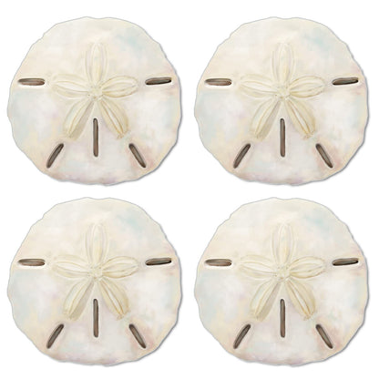 CounterArt 4 Pack Sand Dollar Shaped Reversible Easy Care Placemat Set Made in the USA