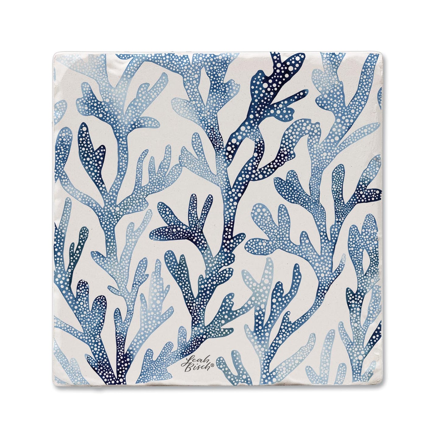 Thirstystone Ocean Coral Single Tumbled Tile Stone Coaster Manufactured in The USA 4" Square