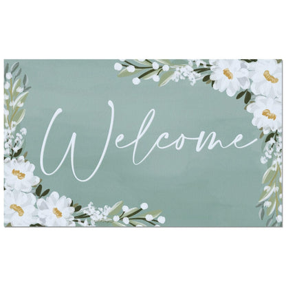 Counterart Floral Welcome Indoor/Outdoor Entryway Floor Mat Manufactured in the USA 29.5" by 17.75"