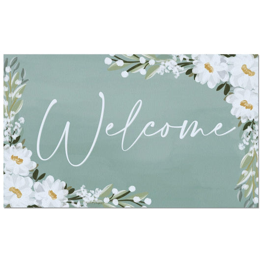 Counterart Floral Welcome Indoor/Outdoor Entryway Floor Mat Manufactured in the USA 29.5" by 17.75"