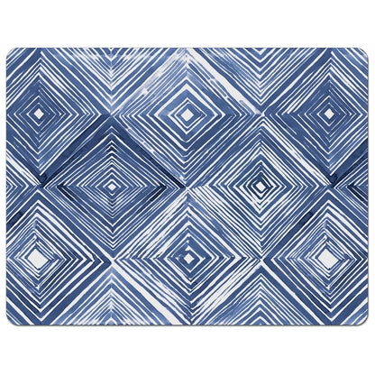 Cut N' Funnel Shibori Blues Designer Flexible Plastic Cutting Board Mat 15" x 11.5", Made in the USA, Decorative, Flexible, Easy to Clean