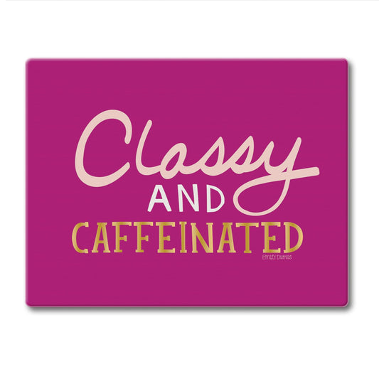 CounterArt Classy & Caffeinated 3mm Tempered Glass Cutting Board 10” x 8” Manufactured in the USA