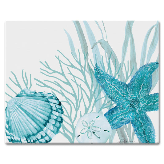 CounterArt Coral Life 3mm Tempered Glass Cutting Board 15” x 12” Manufactured in the USA