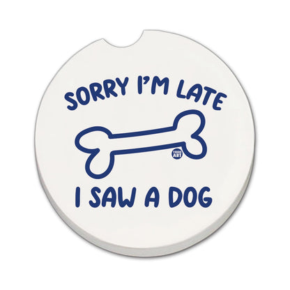 Thirstystone Saw A Dog Single Absorbent Stone Coaster for Vehicle Cup Holder 2.6” Diameter Manufactured in The USA