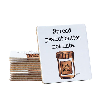 Thirstystone Peanut Butter 12-Pack Cork Back Paper Bar Coasters Made in The USA Humourous Quotes Attractive Designs