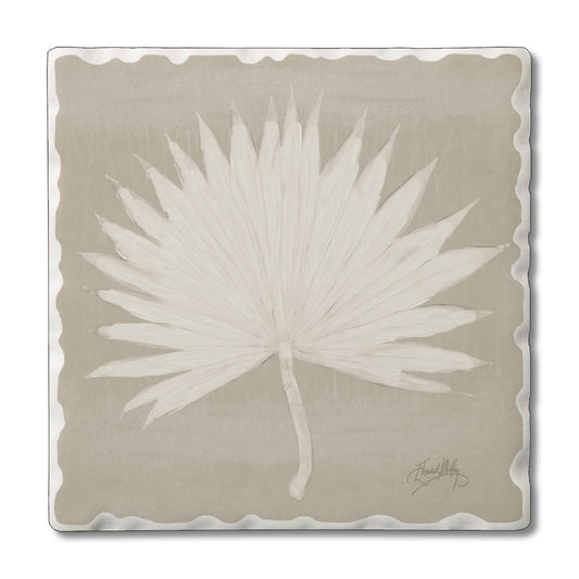 Thirstystone Fan Palm I Single Tumbled Tile Stone Coaster with Protective Cork Backing Manufactured in The USA 4" Square, Colorful, Artistiic, Easily Wipes Clean