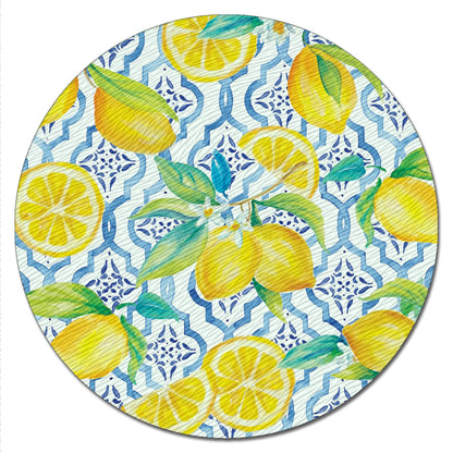 CounterArt Lovely Lemons 4mm Tempered Glass Lazy Susan Turntable 13" Diameter