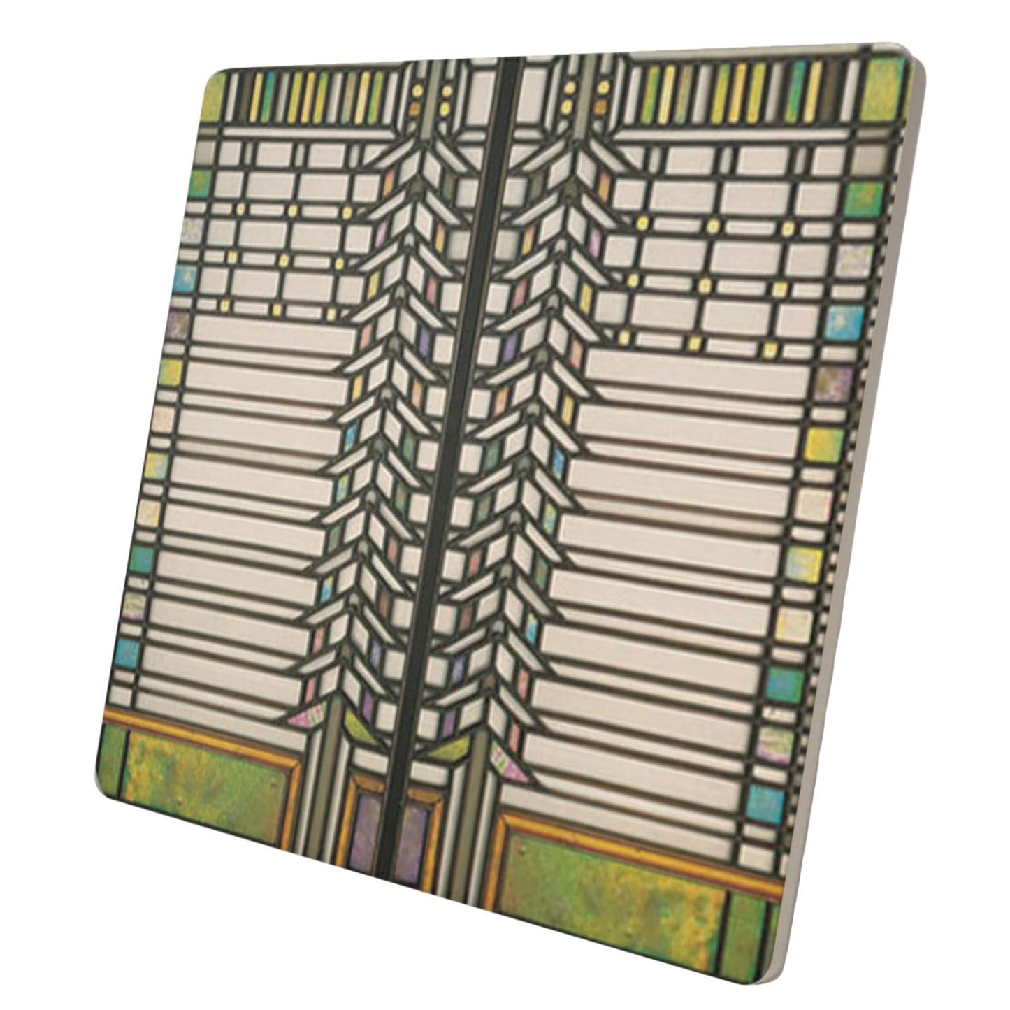 Frank Lloyd Wright's Darwin D. Martin House Design on 8" Square Stone Trivet Manufactured in The USA Heat Tolerant Easily Wipes Clean