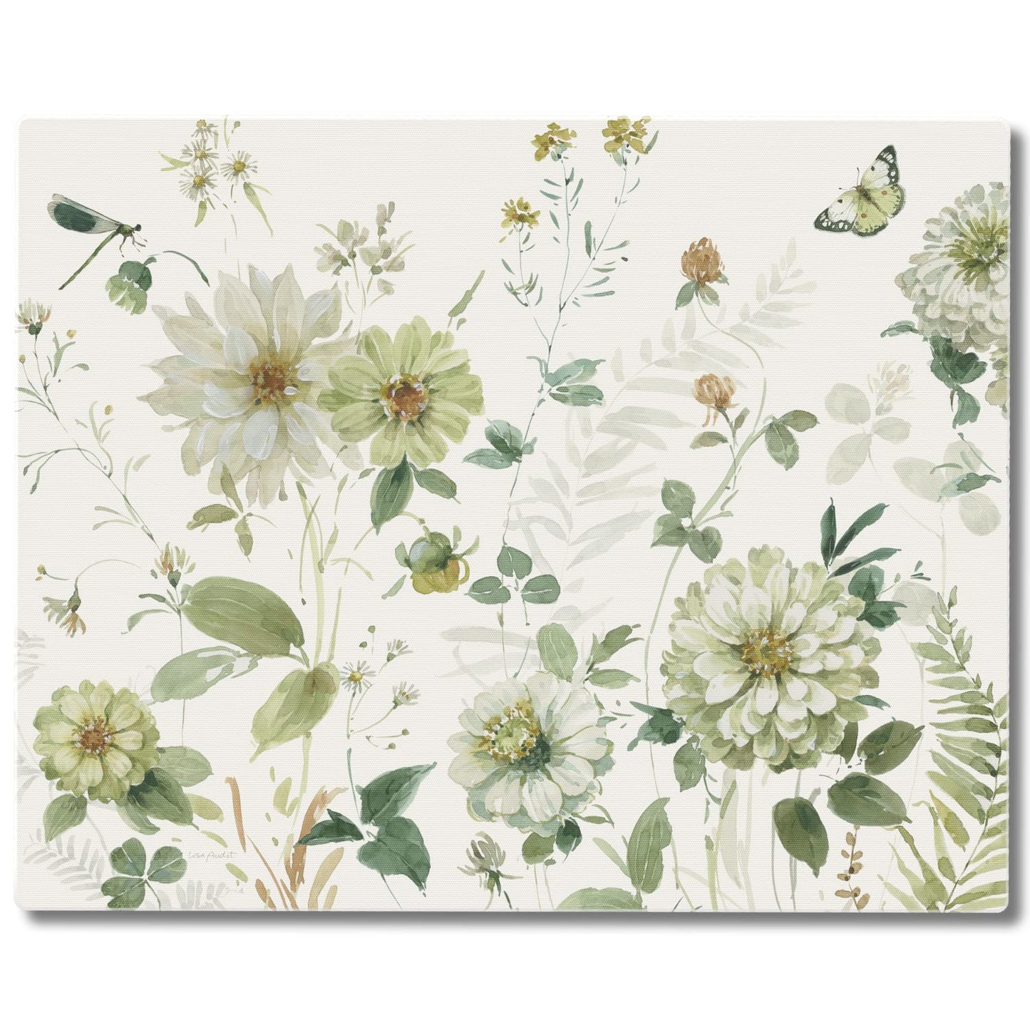 CounterArt Green Fields 3mm Tempered Glass Cutting Board 15" x 12" Manufactured in the USA