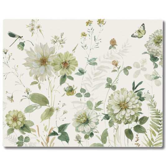 CounterArt Green Fields 3mm Tempered Glass Cutting Board 15" x 12" Manufactured in the USA