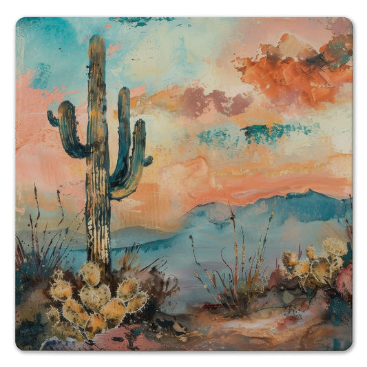 Thirstystone Desert Dream Decorative Heat Tolerant Stone Trivet with Non-Skid Cork Backing 8” Square