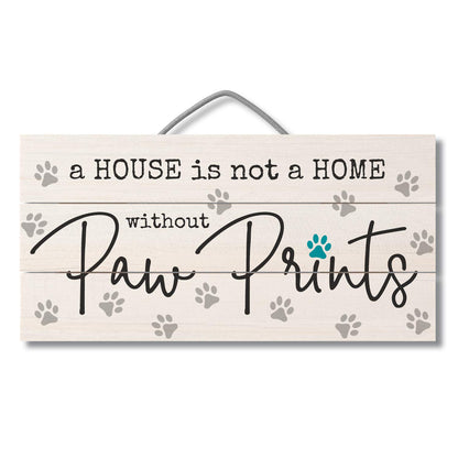 CounterArt Without Paw Prints Decorative Slatted Pallet Wood Sign 12" x 6" Made in the USA