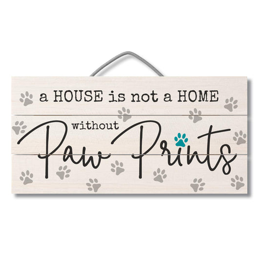 CounterArt Without Paw Prints Decorative Slatted Pallet Wood Sign 12" x 6" Made in the USA