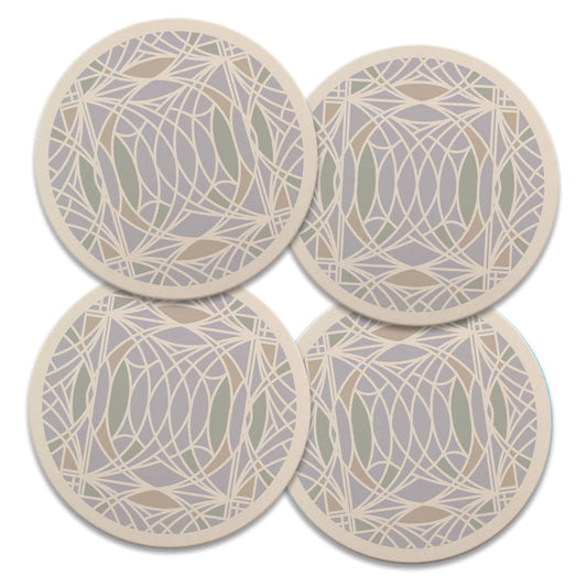 Blossom from Frank Lloyd Wright Foundation on 4 Pack Round Absorbent Stone Coasters 4" Diameter