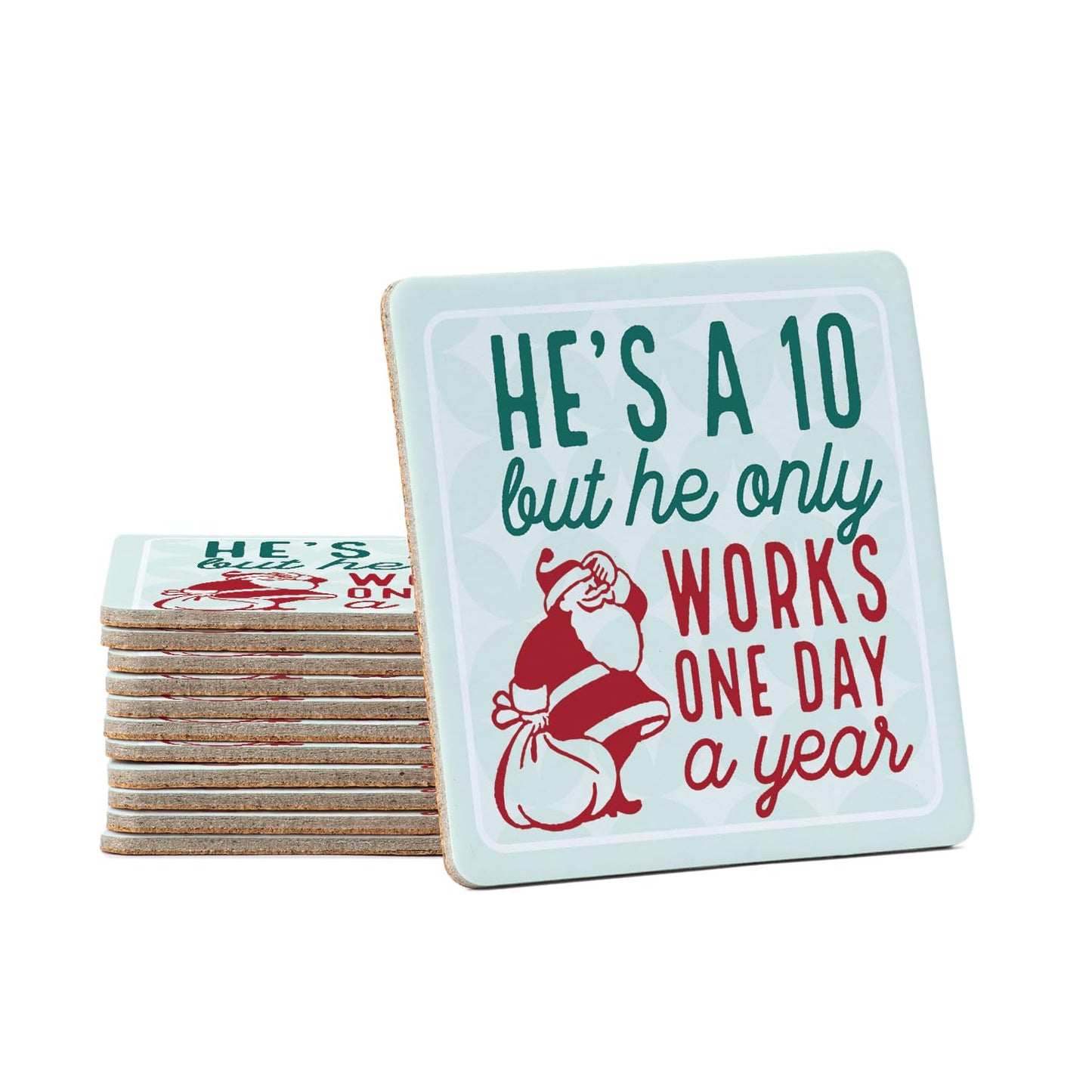 Thirstystone One Day A Year 12-Pack Cork Back Paper Bar Coasters Made in The USA Humourous Quotes Attractive Designs