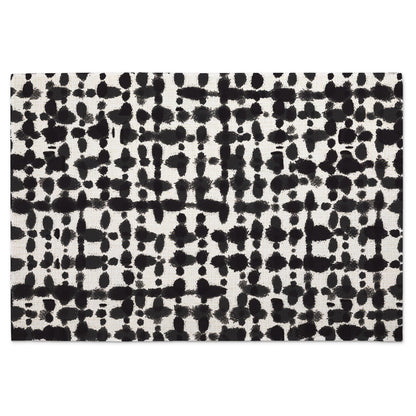 Highland Home Black & White 4-Pack Poly-Cotton Blend Fabric Placemats 18" x 12" Manufactured in The USA