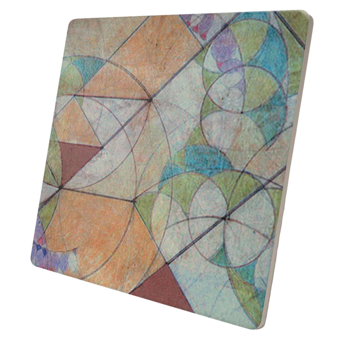 Frank Lloyd Wright's Bougainvillea Mural Detail II Design on 8" Square Stone Trivet Manufactured in The USA Heat Tolerant Easily Wipes Clean