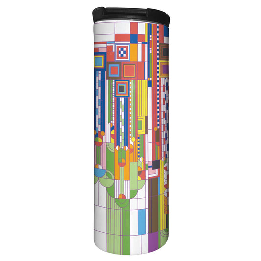 Highland Home Saguaro Design by Frank Lloyd Wright on 17 Ounce Double Wall Insulated Stainless Steel Tumbler Manufactured in the USA
