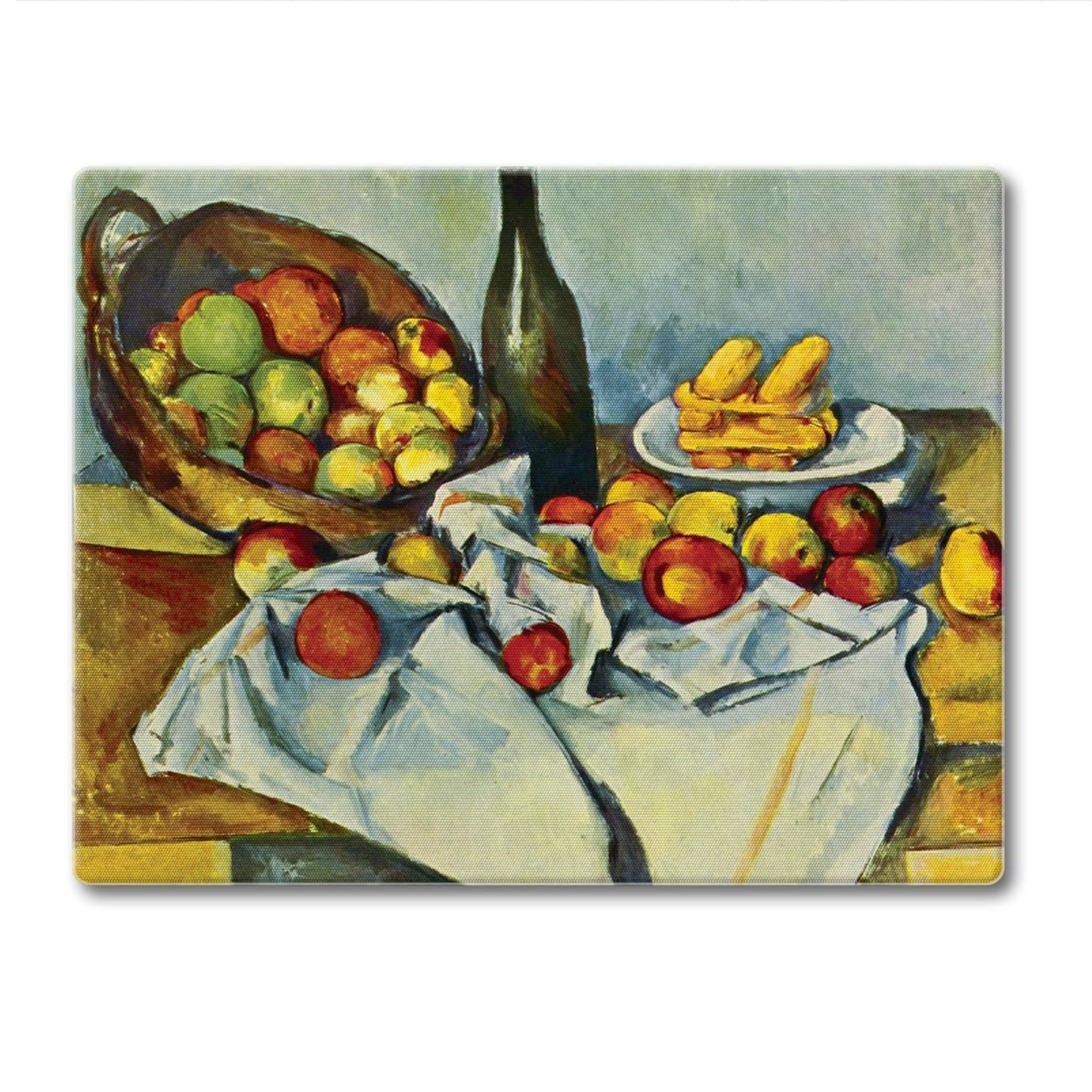 CounterArt Basket of Apples 3mm Tempered Glass Cutting Board 10” x 8” Manufactured in the USA