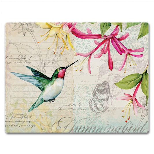 CounterArt Hummingbird 3mm Tempered Glass Cutting Board 10” x 8” Manufactured in the USA