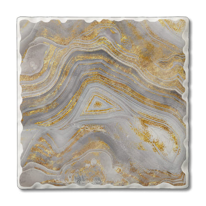 Thirstystone Agate Allure 4-Pack Tumbled Tile  Stone Coasters 4" Square Manufactured in the USA