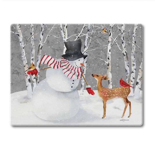 CounterArt Snow Day 3mm Tempered Glass Cutting Board 10” x 8” Manufactured in the USA