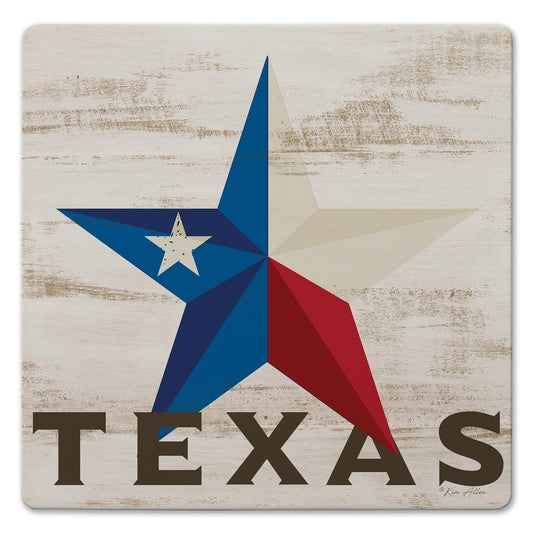 Thirstystone Texas Decorative Heat Tolerant Stone Trivet with Non-Skid Cork Backing 8” Square