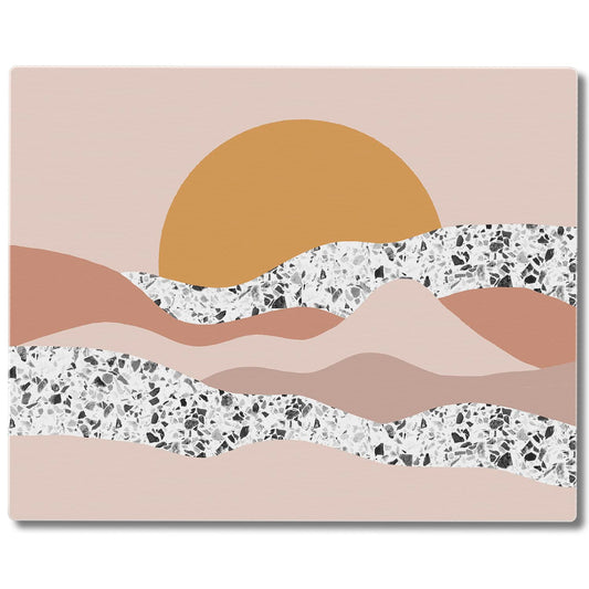 CounterArt Terrazzo Sunrise 3mm Tempered Glass Cutting Board 15” x 12” Manufactured in the USA