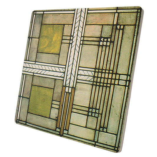 Frank Lloyd Wright's Willits House Skylight Design on 8" Square Stone Trivet Manufactured in The USA Heat Tolerant Easily Wipes Clean