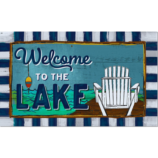 Counterart Welcome to the Lake Indoor/Outdoor Entryway Floor Mat Manufactured in the USA 29.5" by 17.75"