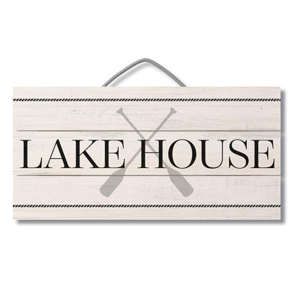 CounterArt Lake House Decorative Slatted Pallet Wood Sign 12" by 6" Made in the USA