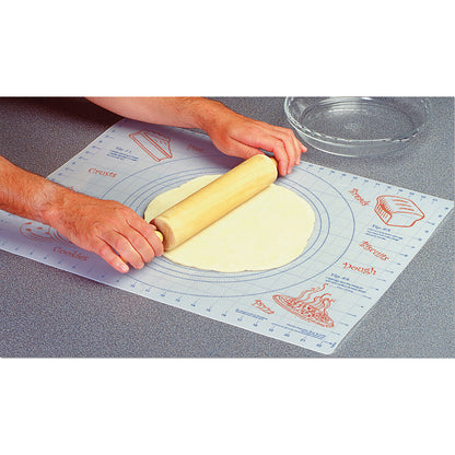 Cut N' Funnel Large Premium Pastry Mat 24" by 18" Made in the USA Non-slip Food Grade Flexible Plastic for Rolling, Kneading, Shaping and Cutting Dough
