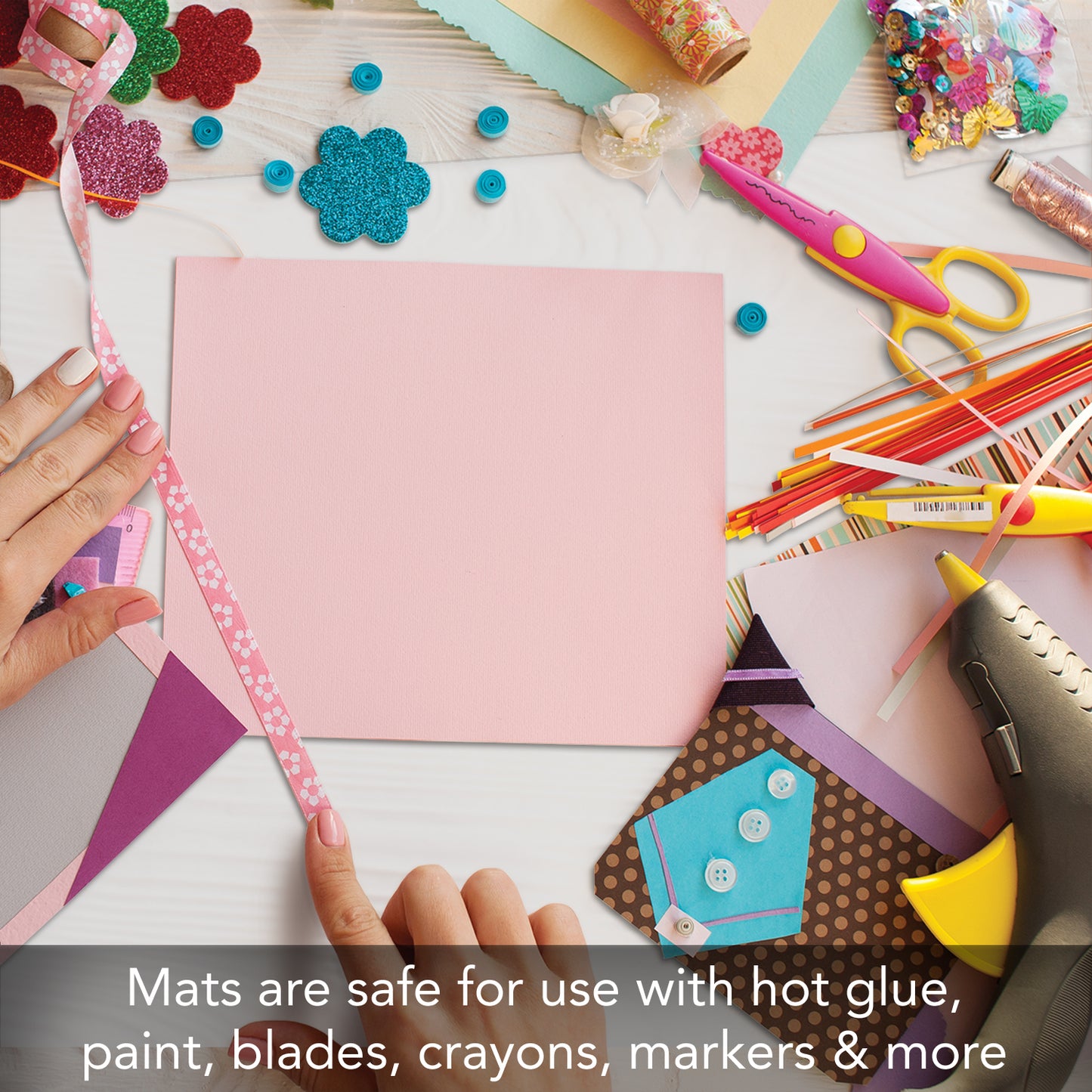 Cut N' Funnel Large Premium Protect It and Craft Mat 24" by 18" Made in the USA Non-slip Flexible Plastic