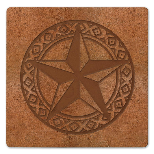 Thirstystone Leather Lonestar Decorative Heat Tolerant Stone Trivet with Non-Skid Cork Backing 8” Square