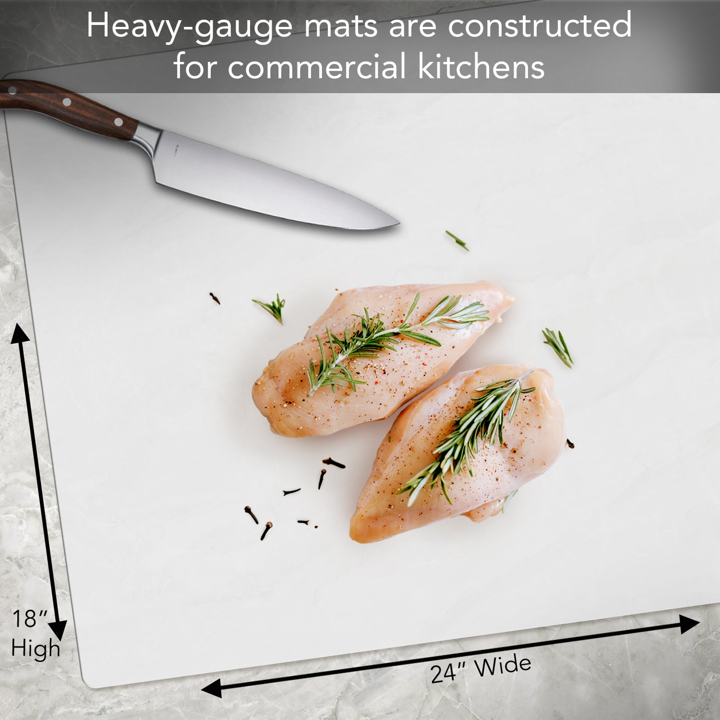 Cut N' Funnel Large Food Service Grade Heavy Gauge Flexible Plastic Cutting Board Mats 4 Pack Made in the USA BPA Free Dishwasher Safe